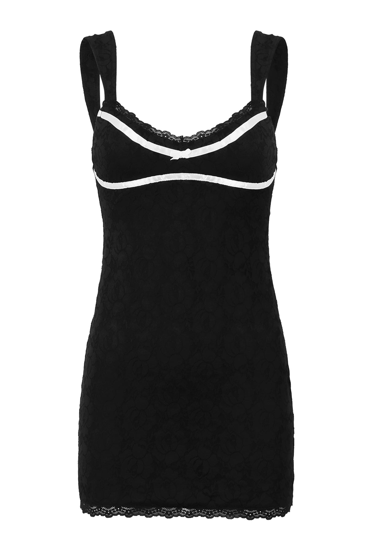 Real Love Black Lace with Contrast Trim Mini Dress - FINAL SALE