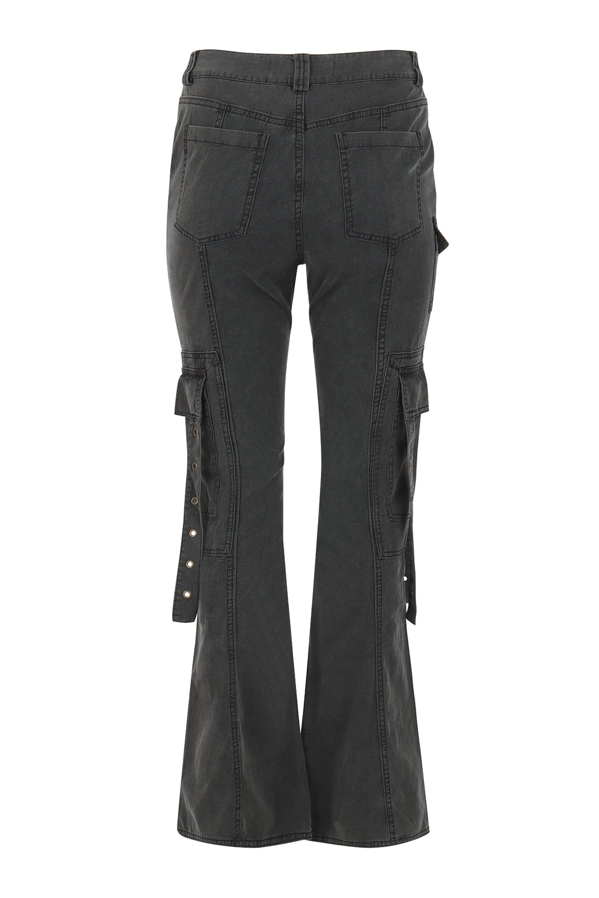 Avril Grey Utility Cargo Flare Pants - FINAL SALE