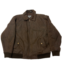 Wilsons Leather - Brown Leather Bomber Jacket - XL (Like-New)