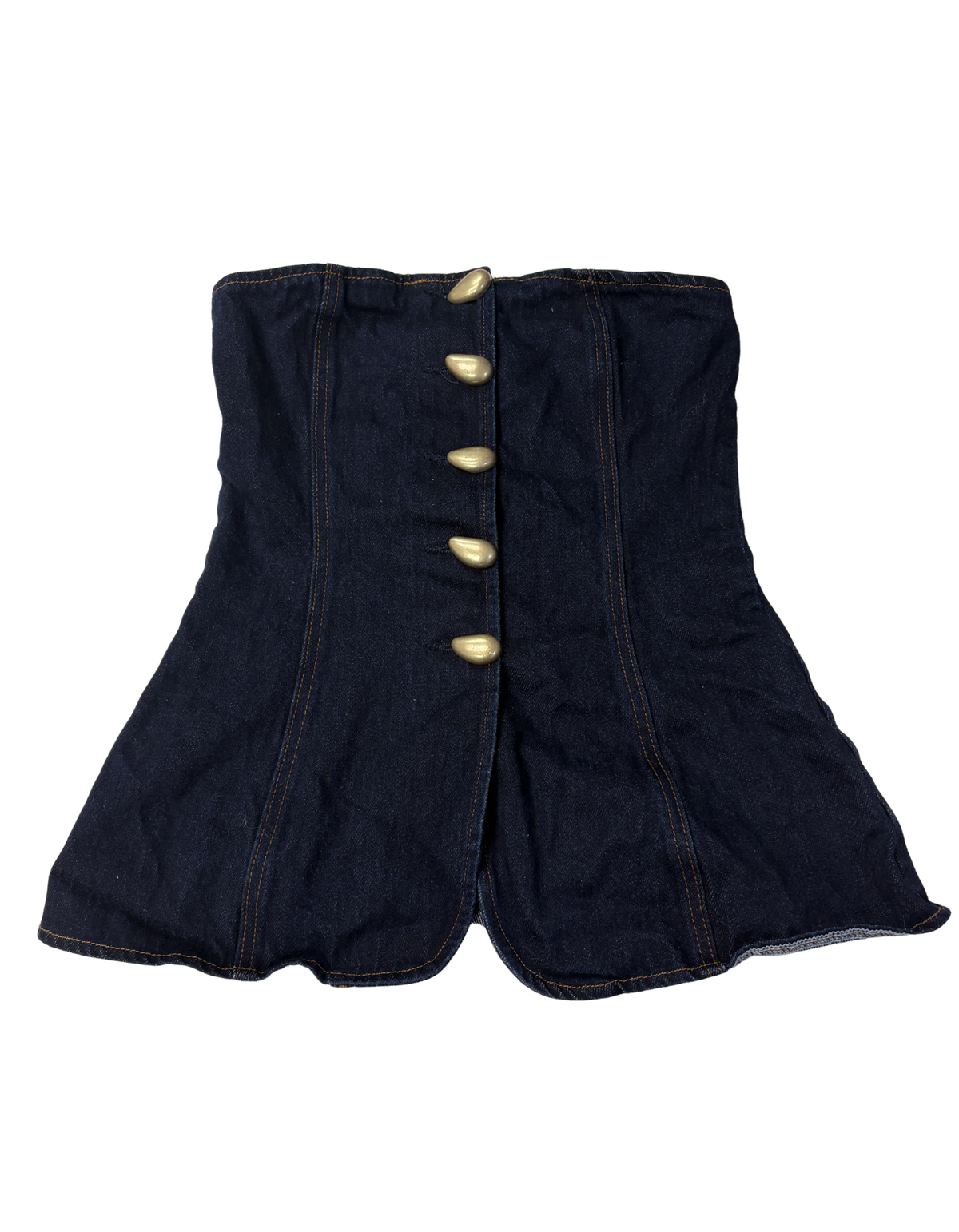 Meshki - Lennox Strapless Button Top in Dark Blue (Like-New)