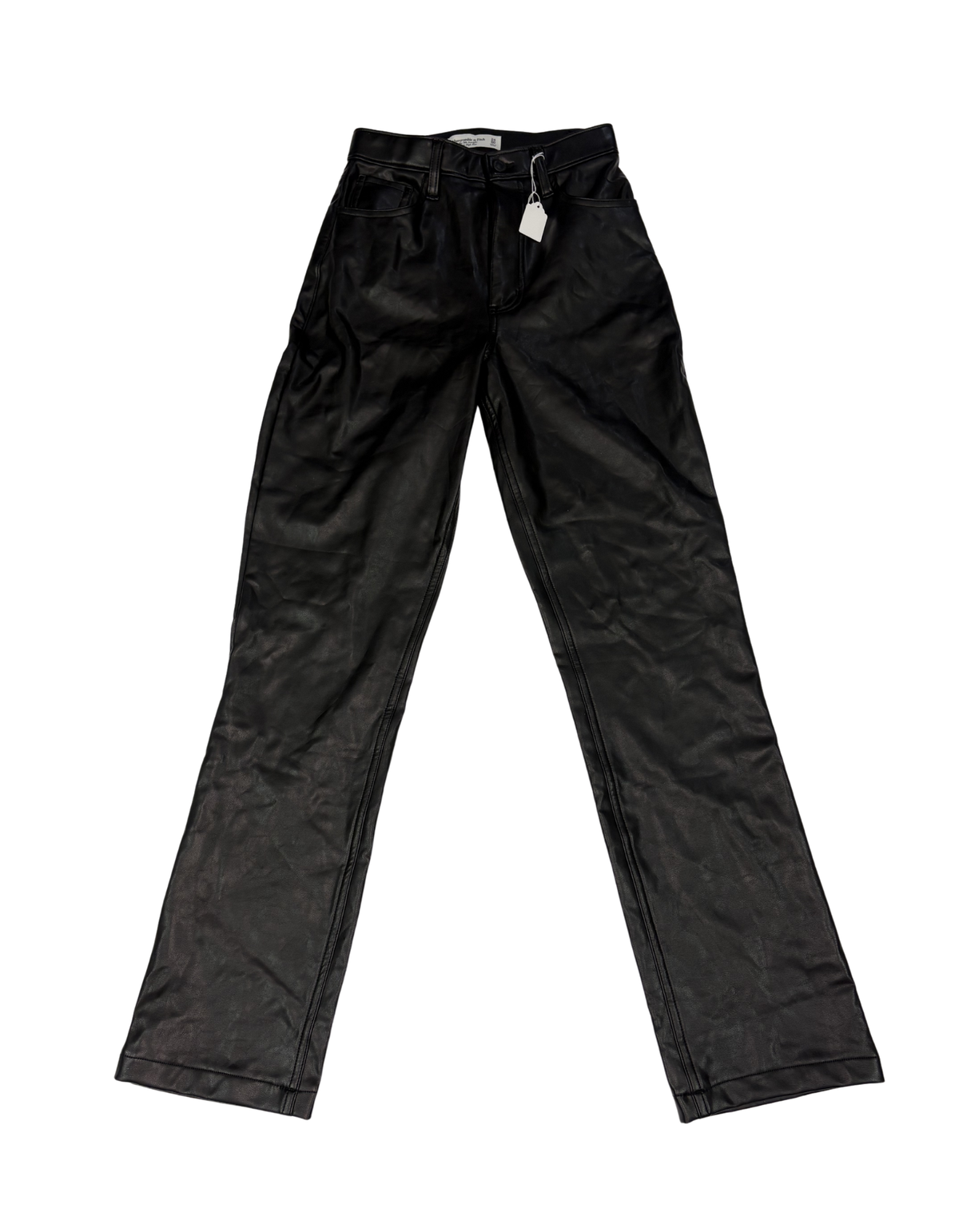 Abercrombie & Fitch - 90's Straight Ultra High Rise Leather Pants (Like-New)