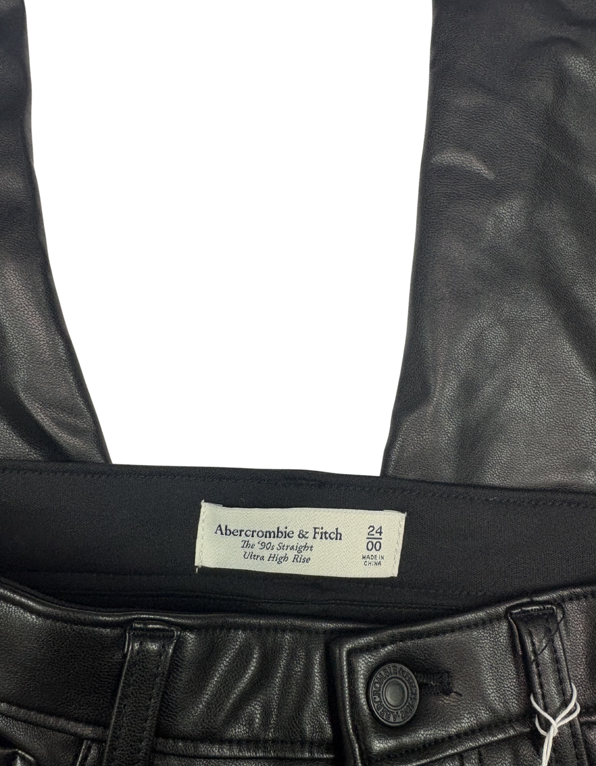 Abercrombie & Fitch - 90's Straight Ultra High Rise Leather Pants (Like-New)