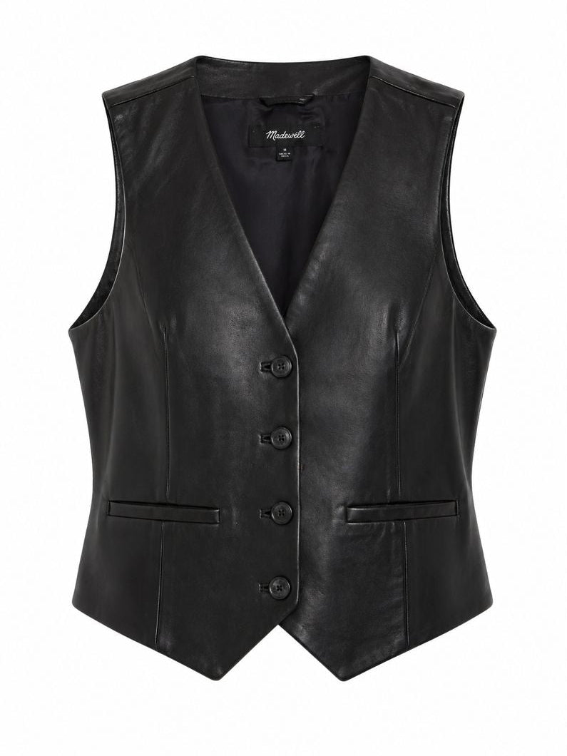 Madewell - Luxe Lamb Leather Vest - Size 4 (Like New)
