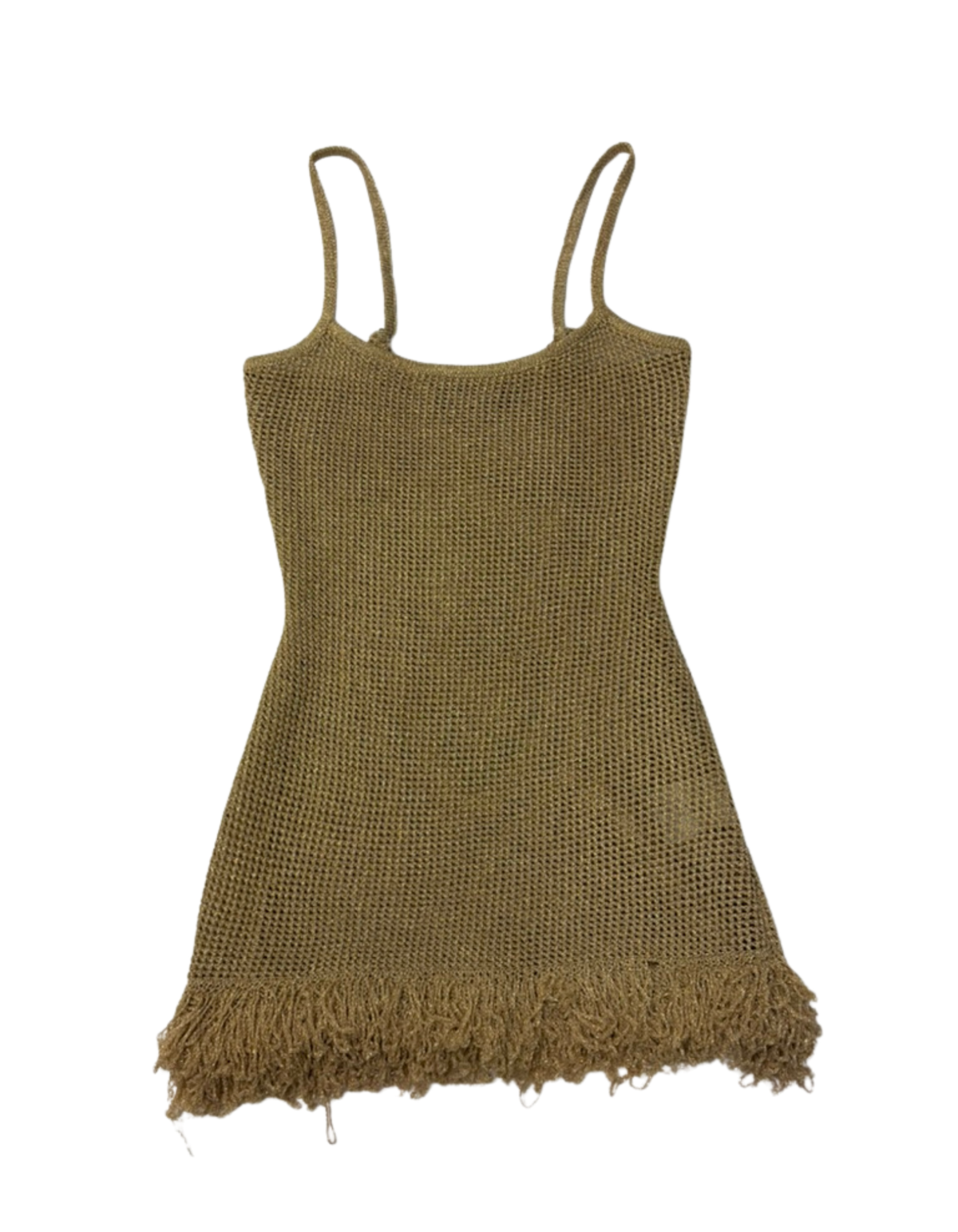 White Fox - Keeping Me Awake Knit Gold Mini Dress - XXS (Like-New) DETOURE White Fox - Keeping Me Awake Knit Gold Mini Dress - XXS (Like-New) DETOURE