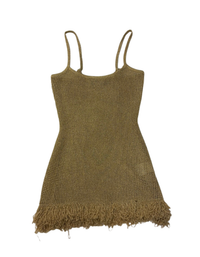 White Fox - Keeping Me Awake Knit Gold Mini Dress - XXS (Like-New)