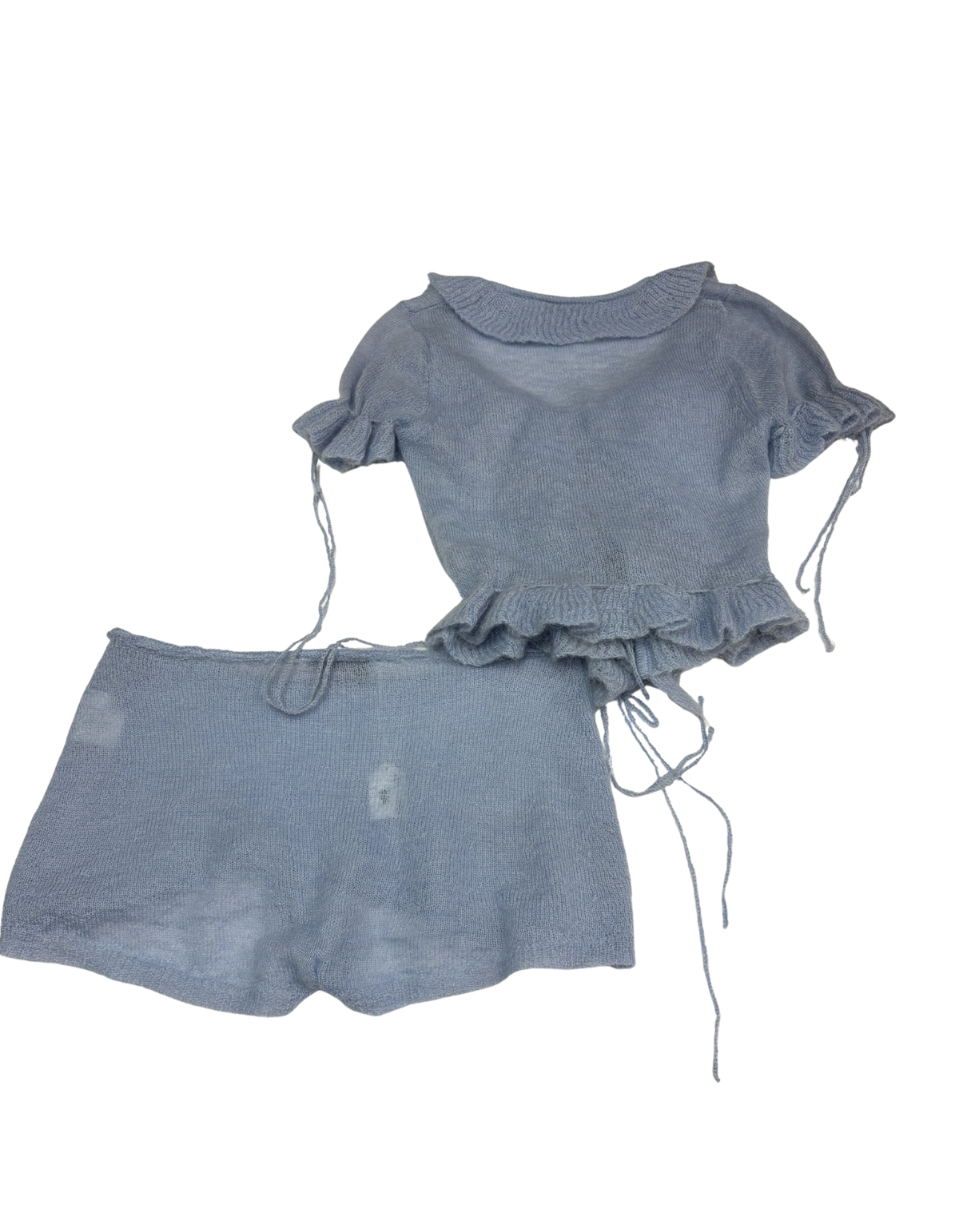 Guizio - Ruffle Knit Shorts Set - M (Like-New)