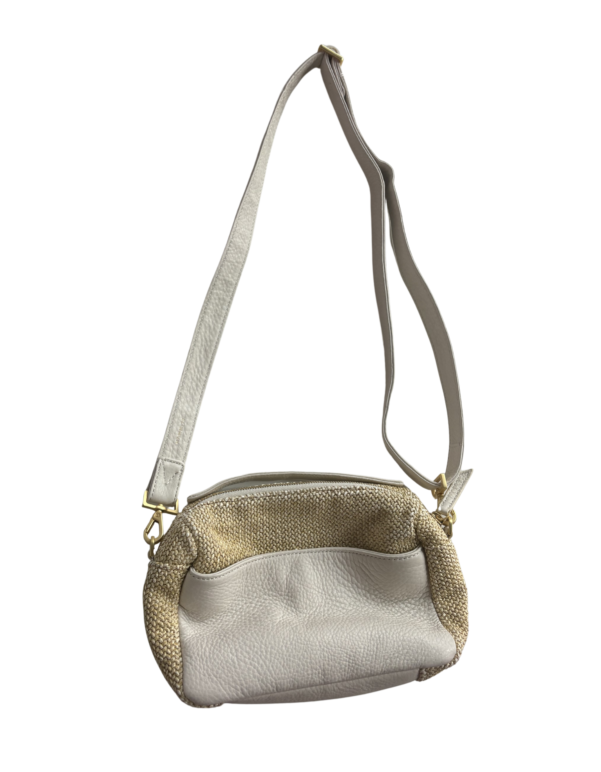 Hammitt - Cross Body Lily White Raffia/Brushed Gold Bag (Like-New)