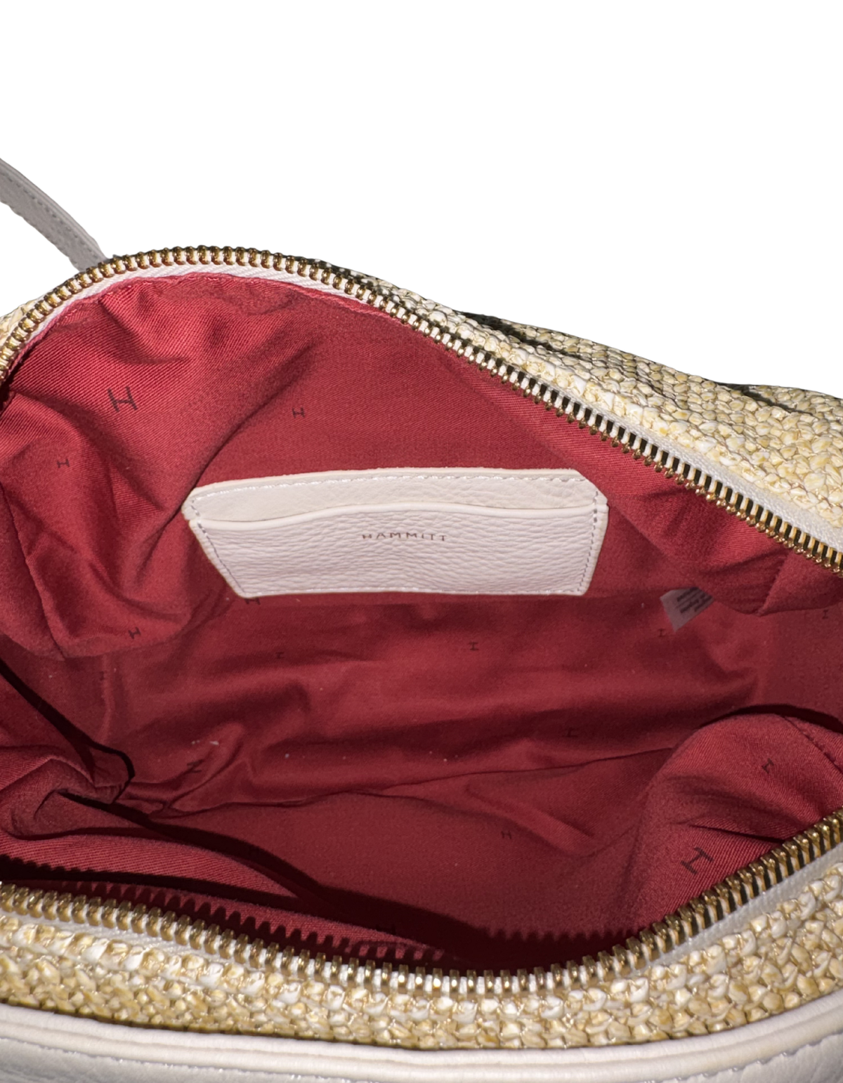 Hammitt - Cross Body Lily White Raffia/Brushed Gold Bag (Like-New)