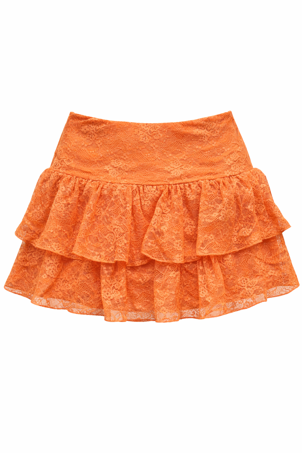 Thats So Fetch - Annabelle Lace Mini Skirt in Orange - US6 (Like-New)