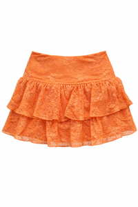 Thats So Fetch - Annabelle Lace Mini Skirt in Orange - US6 (Like-New)