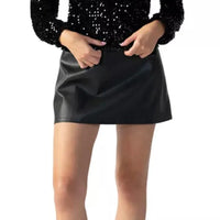 Sanctuary - Faux Leather Black Mini Skort - Size 10 (Like New)