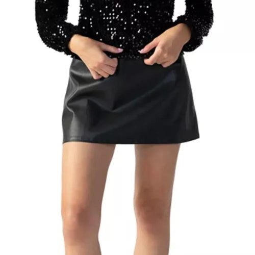 Sanctuary - Faux Leather Black Mini Skort - Size 10 (Like New)