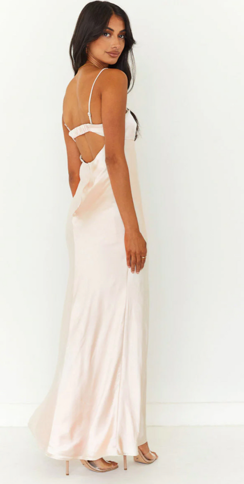 Beginning Boutique - Champagne "Anais" Maxi Dress NEW WITH TAGS! FINAL SALE