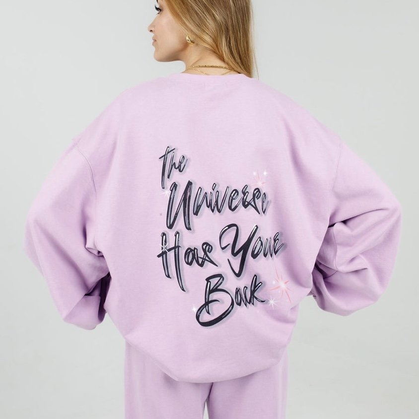 Universe Has Your Back Lilac Crewneck - FINAL SALE