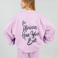 Universe Has Your Back Lilac Crewneck - FINAL SALE