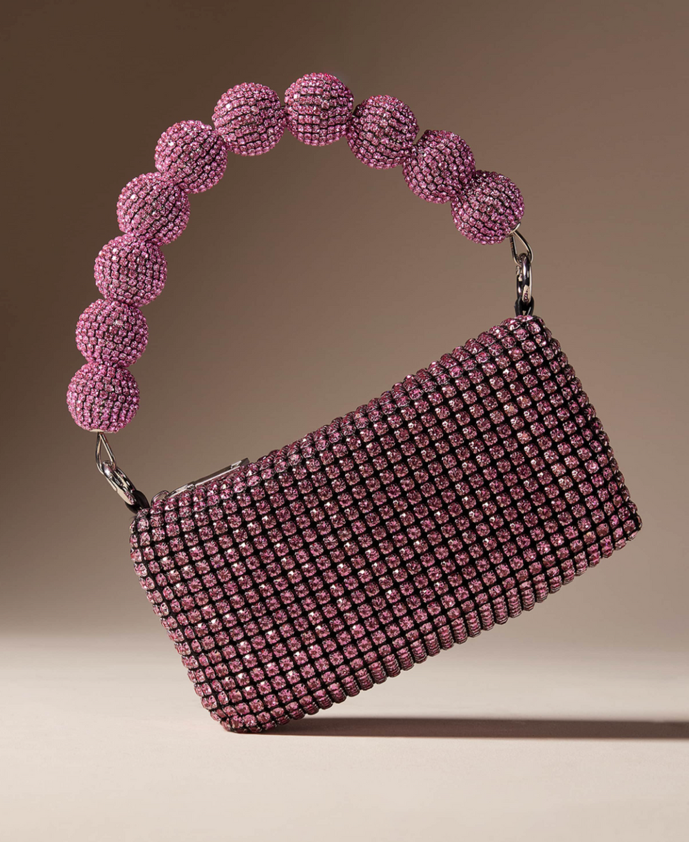 BTB Los Angeles Marbella Pink Crystal Clutch