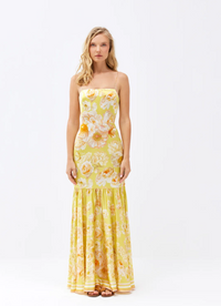 YVON JACINTE Yellow Floral Maxi Dress