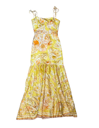 YVON JACINTE Yellow Floral Maxi Dress
