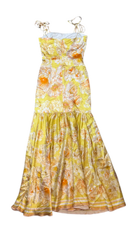 YVON JACINTE Yellow Floral Maxi Dress