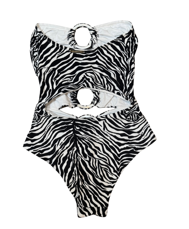 Anya Zebra-Print Cutout Swimsuit