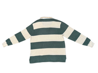 Beige & Green Striped Polo