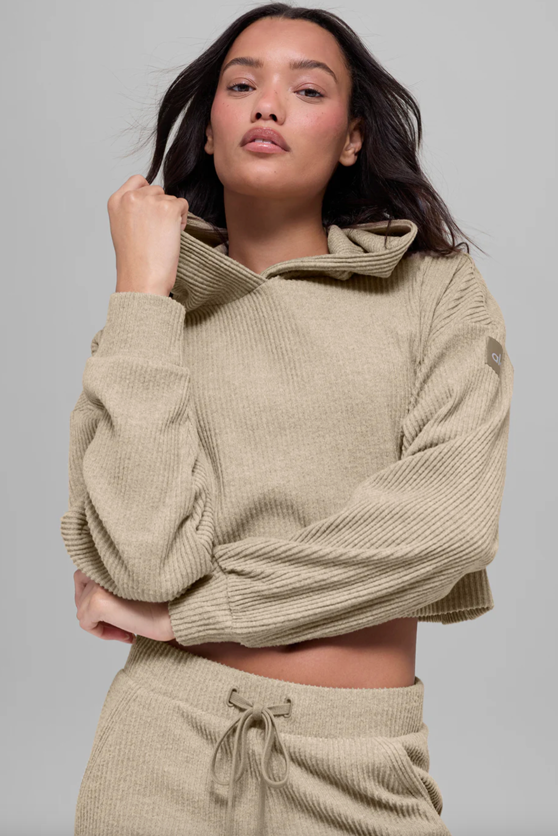 Alo - Gravel Heather Muse Hoodie and Sweatpants Set - S/M (Like-New)