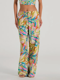 Windsor Getaway Mode Tropical Print Wide-Leg Pants (Like New)