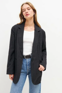 Reformation Classic Relaxed Blazer (Pinstripe)
