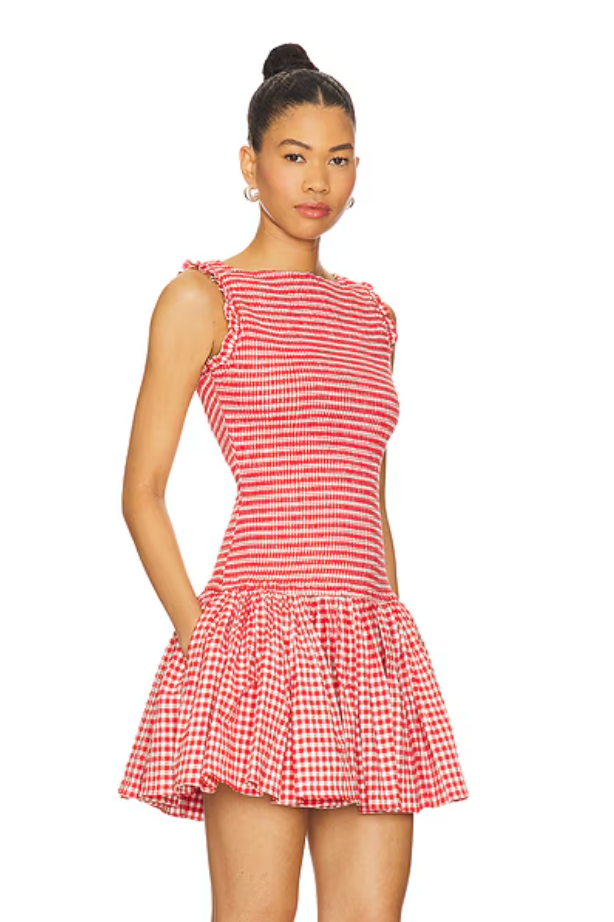 L'Academie - Marianna Gwen Mini Dress in Red & White - M (New with Tags)