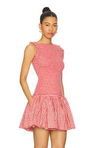 L'Academie - Marianna Gwen Mini Dress in Red & White - M (New with Tags)