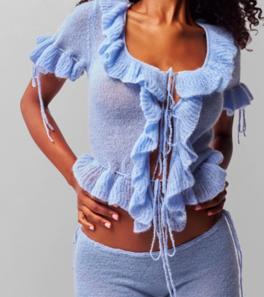 Guizio - Ruffle Knit Shorts Set - M (Like-New)