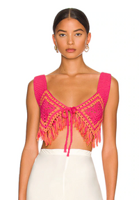 Camila Coelho - Mira Hand Crochet Fringe Top - S (Like-New)