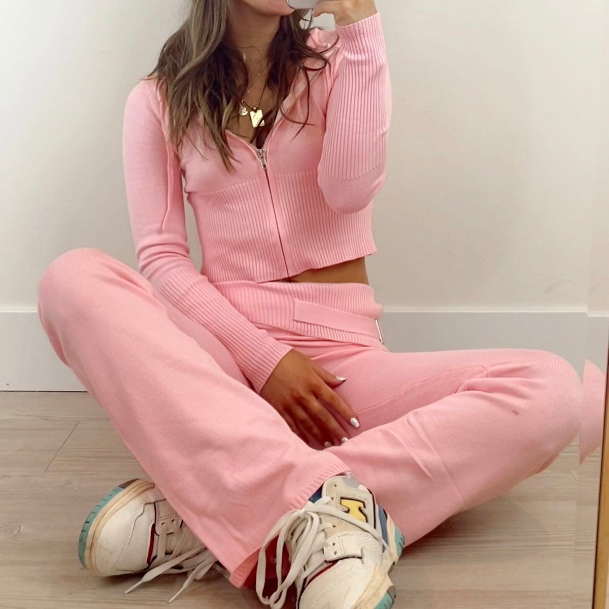 Selina Pink Knit Pants - FINAL SALE