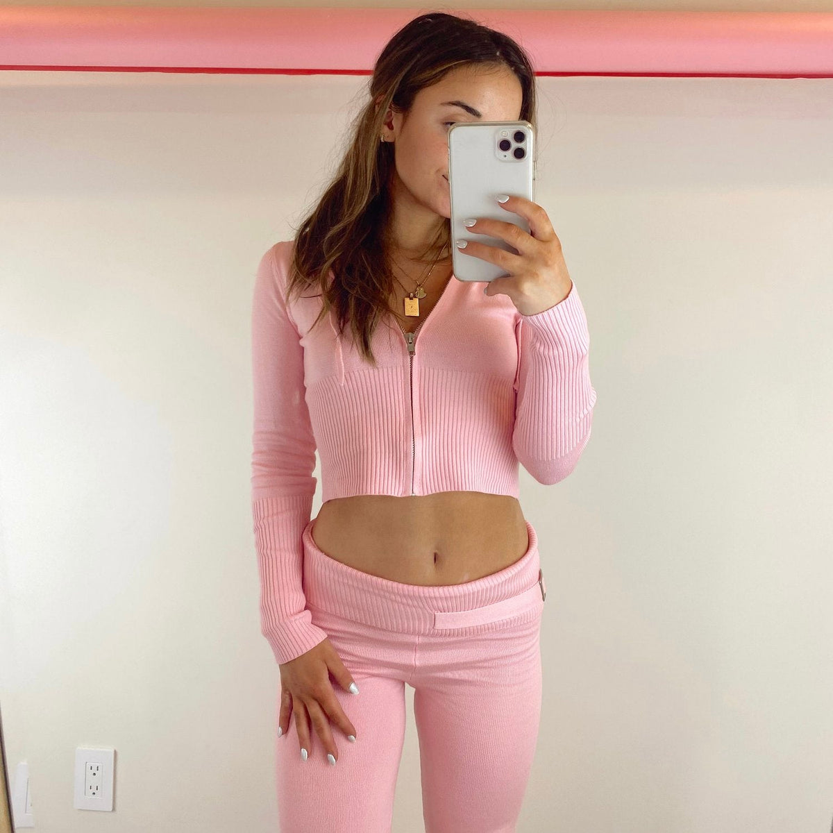 Selina Pink Knit Pants - FINAL SALE