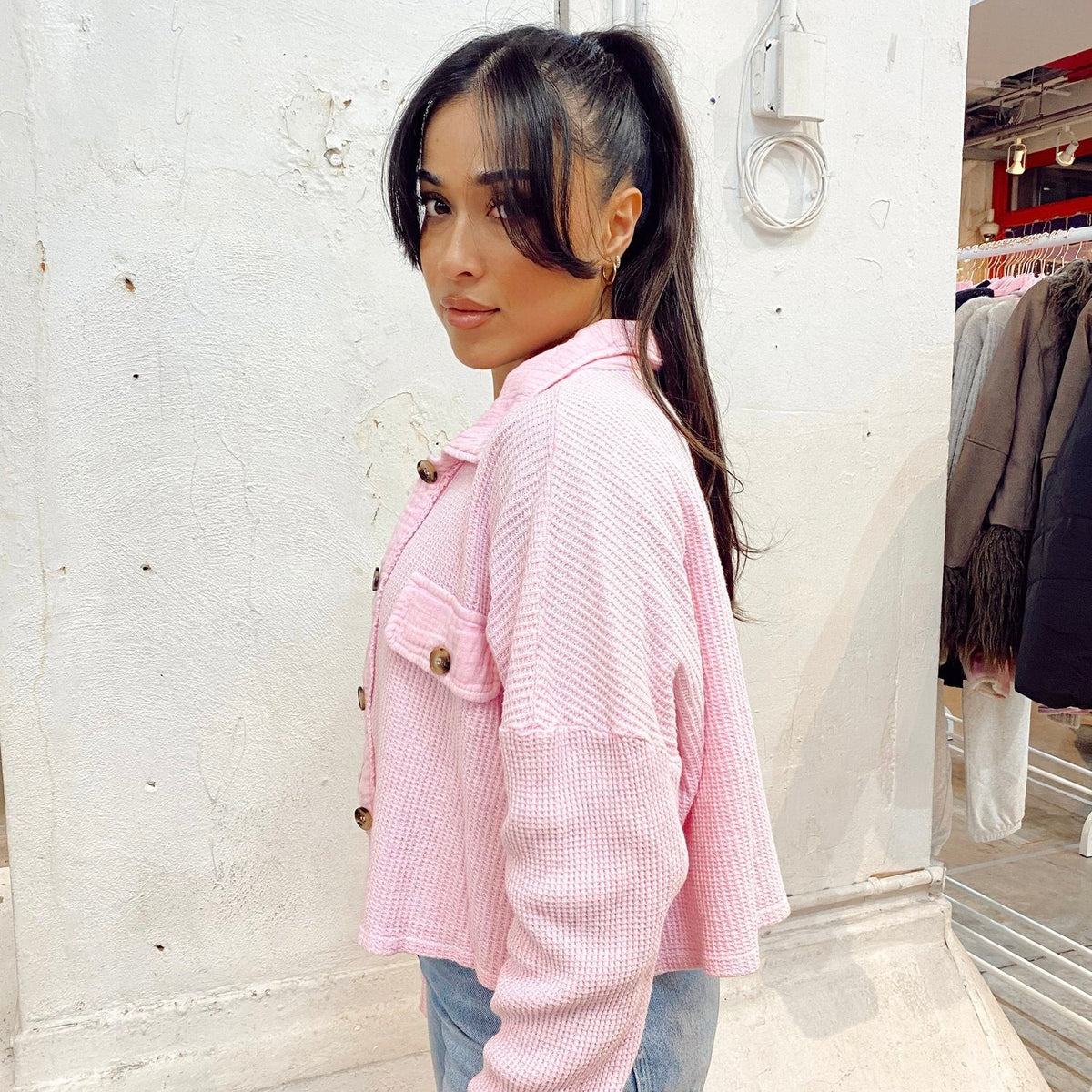 Luna Pink Button Up Long Sleeve - FINAL SALE