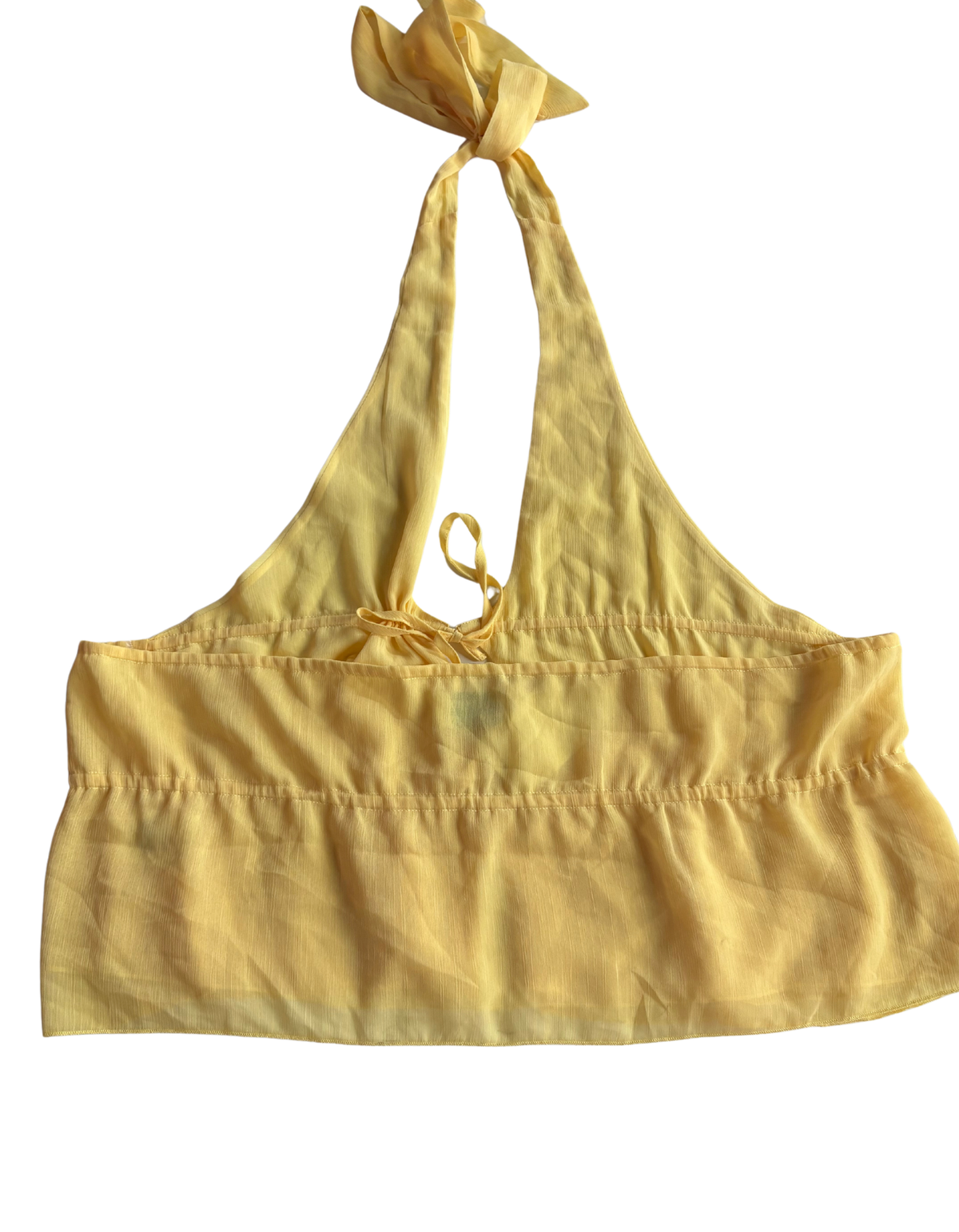 Peppermayo - Dione Halter Top in Pastel Yellow - XL (Like-New)