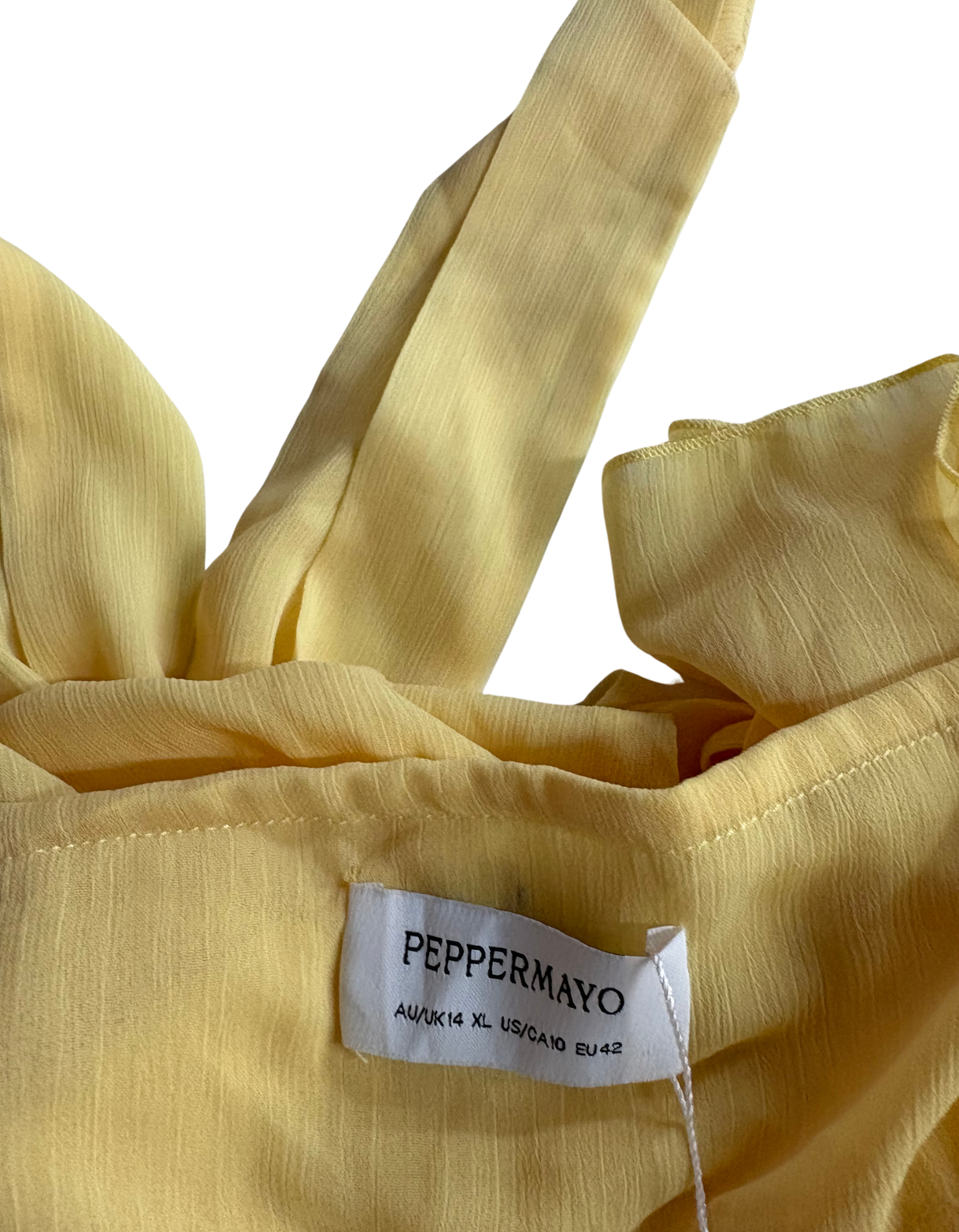 Peppermayo - Dione Halter Top in Pastel Yellow - XL (Like-New)