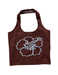 Kulani Kinis - Knit Halter Tank Top in Espresso Bloom - S (Like-New)