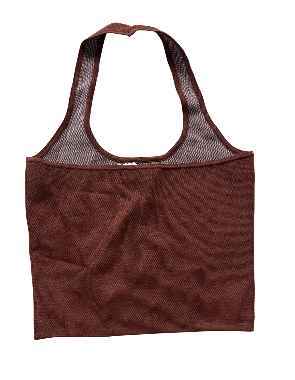 Kulani Kinis - Knit Halter Tank Top in Espresso Bloom - S (Like-New)