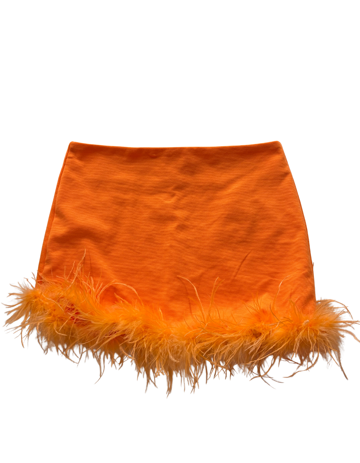 Peppermayo - Orange Feather Mini Skirt - US4 (Like-New)