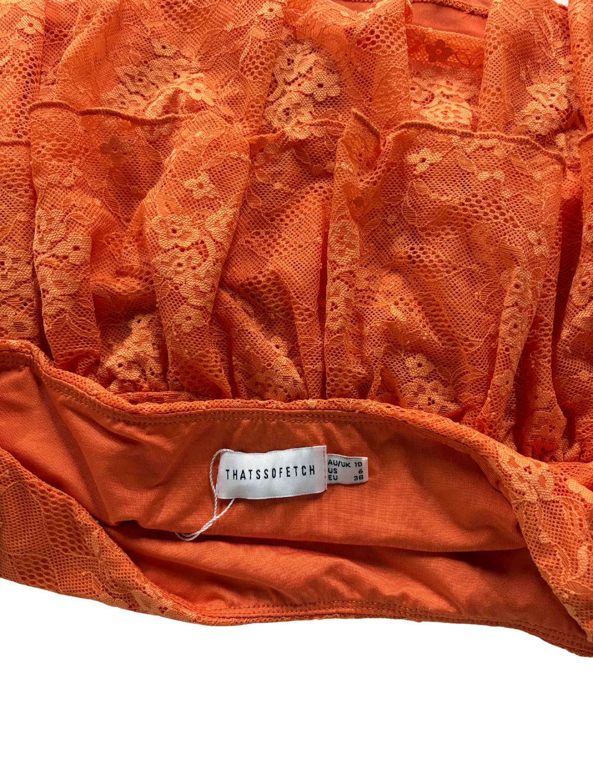 Thats So Fetch - Annabelle Lace Mini Skirt in Orange - US6 (Like-New)