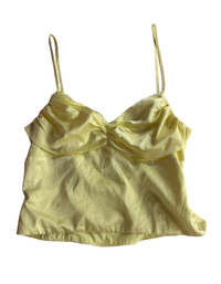 Beginning Boutique - Amrita Yellow Satin Crop Top - US10 (Like-New)