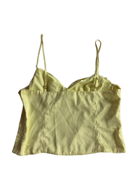Beginning Boutique - Amrita Yellow Satin Crop Top - US10 (Like-New)