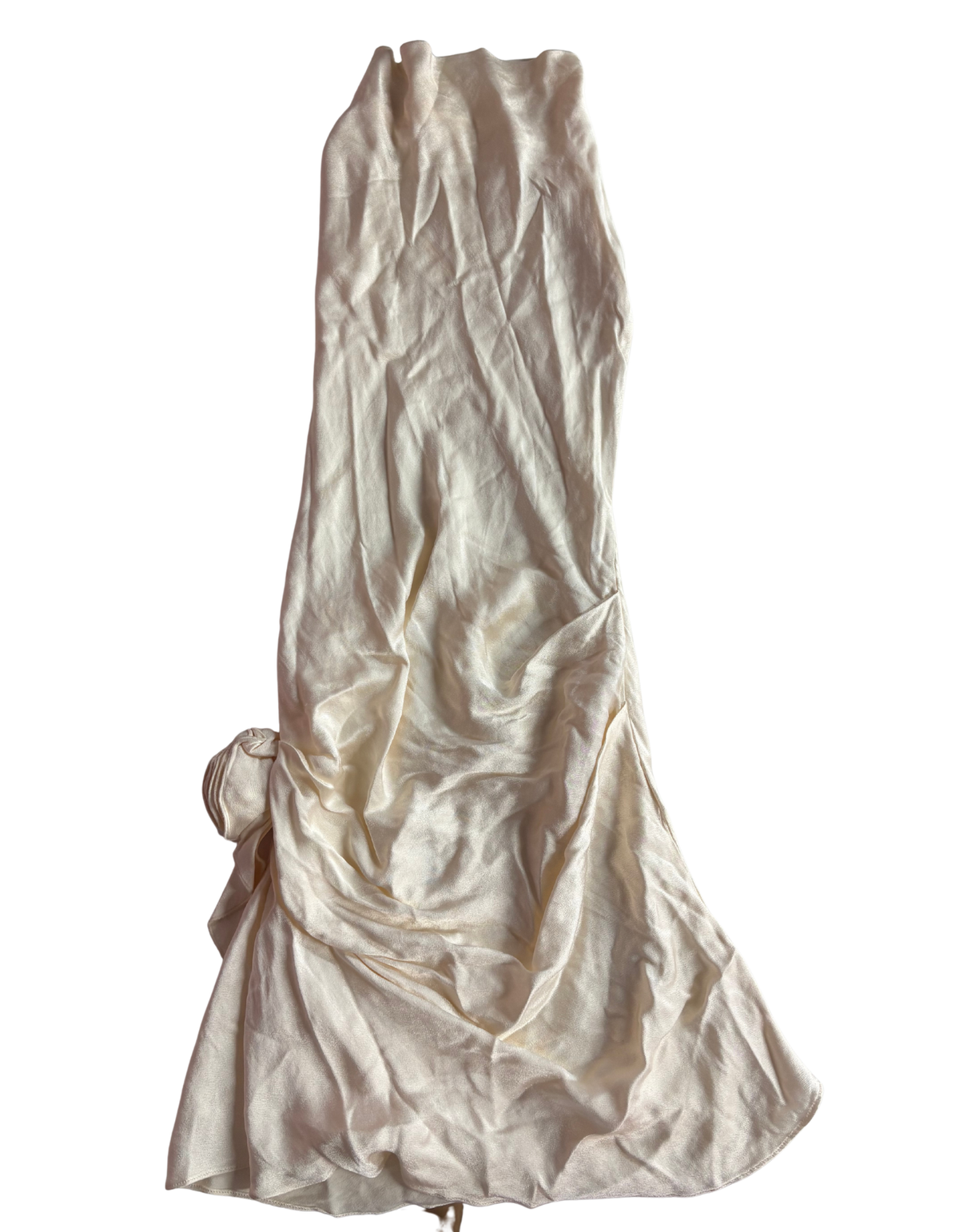 Arcina Ori - Cream Satin Halter Neck Dress - S (Like-New)