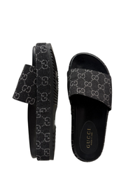 Dupe Gucci - Embroidered High Heel Flip Flops - EU39 (Like-New)