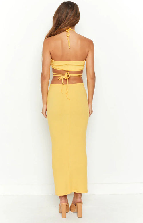 Beginning Boutique - Yellow "Whatever Your Mood" Skirt Set - NEW WITH TAGS FINAL SALE