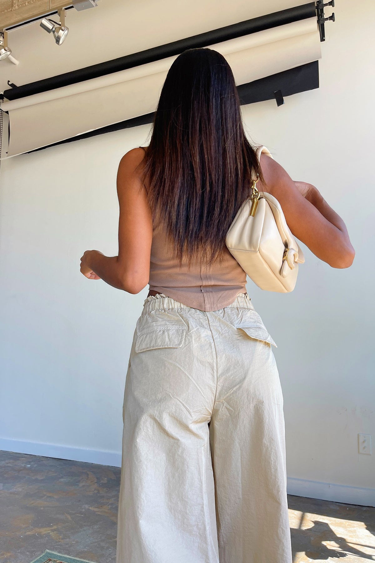 Back in Time Beige Drawstring Parachute Pants - FINAL SALE