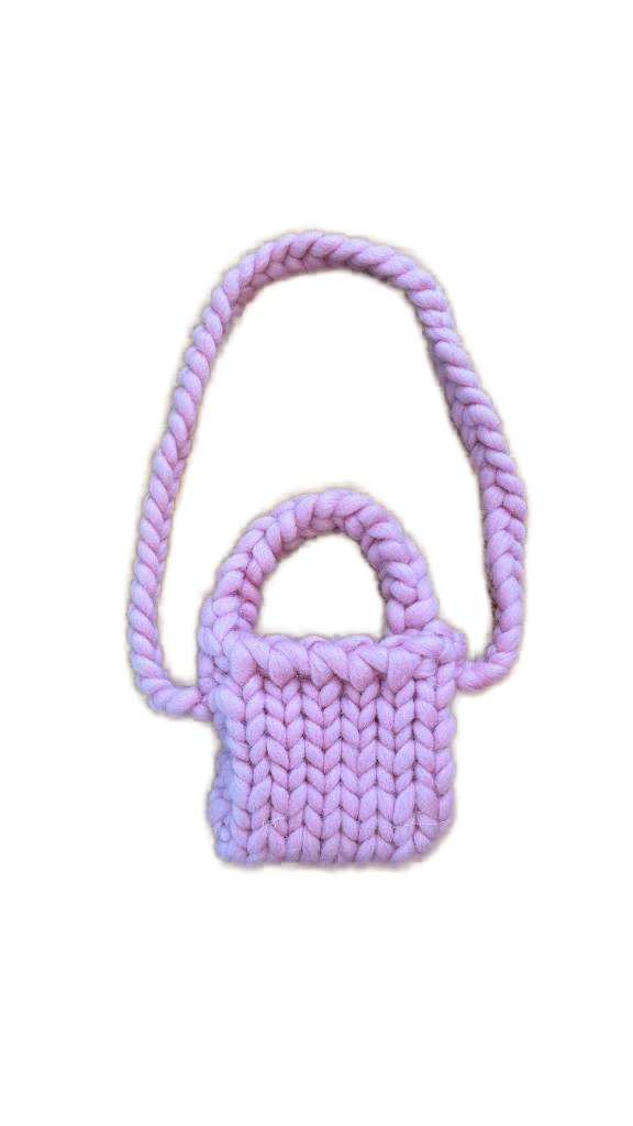 HOPE MACAULAY - Pink Colossal Knit Crossbody Bag (Gently Used)
