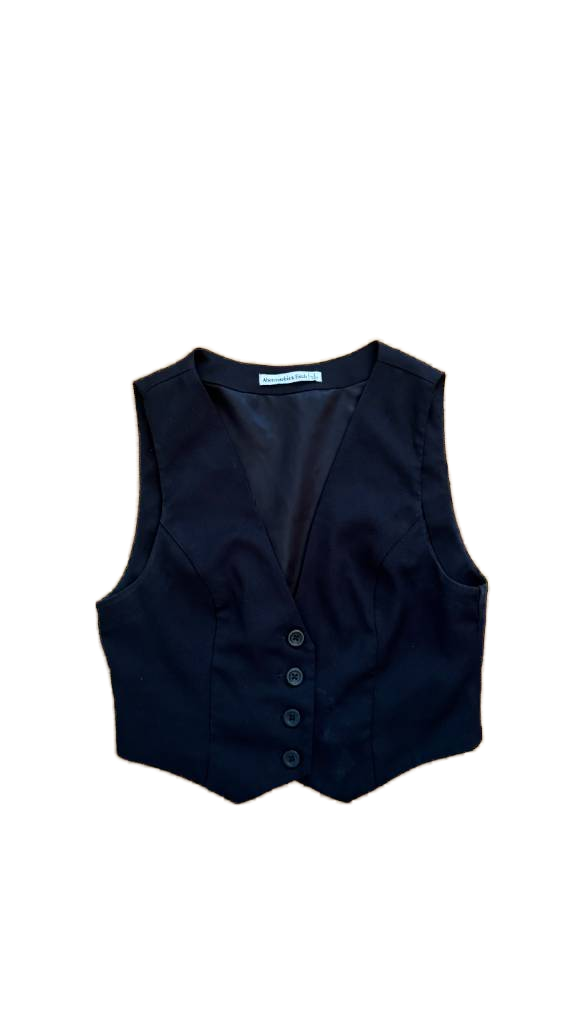 Abercrombie & Fitch - Black Cropped Vest - Size S (Like New)
