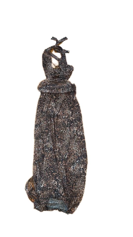 Peppermayo - Elysia Mesh Maxi Dress - Leopard - Size 6 (New With Tags)